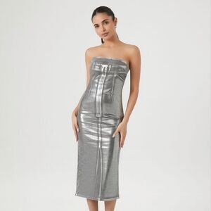 Glitter Denim Tube Dress